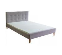 HOMESTYLE4U Lit double rembourré - Gris 140x200 cm