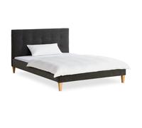 HOMESTYLE4U Lit Double Velours - Gris 140x200 cm