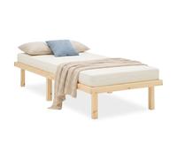 Homestyle4u Lit en bois de pin massif 90 x 200 cm avec sommier à lattes, cadre de lit en bois de pin massif non traité, lit simple, article 2927