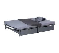 HOMESTYLE4U Lit en palette Gris 140x200 cm