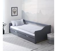Homestyle4u Lit gigogne 90x200 cm - Couleur Gris