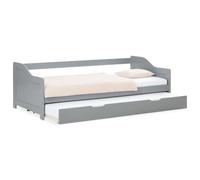 HOMESTYLE4U Lit gigogne 90x200 cm gris