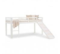 Lit enfant lit mezzanine superposés tobboggan blanc bois pine 90x200 single