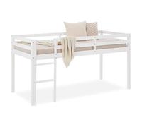 Homestyle4u Lit mezzanine enfant 90x200 cm bois pin blanc avec échelle sans sommier