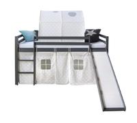 Homestyle4U Lit mezzanine gris 90x200 cm