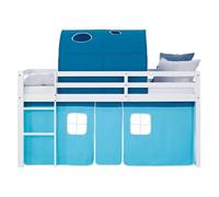 Homestyle4U Lit mi-hauteur 90x200 cm - Bleu