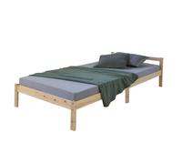 Homestyle4u Lit Nature 90×200 cm – Sommier à lattes, Bois