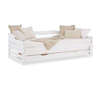 Homestyle4u Lit de jour 90x200 cm – lit gigogne, tiroir, sommier à lattes, bois, 2 couchages