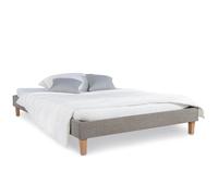 HomeStyle4U Lit rembourré - 140x200 cm - Gris