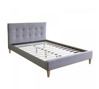 HOMESTYLE4U Lit rembourré avec matelas 120x200 - Gris