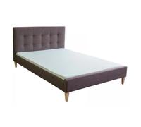 Homestyle4u Lit Rembourré Tissu Brun 140x200 cm
