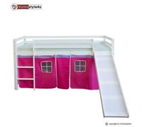 HOMESTYLE4U Lit simple 90x200cm Blanc avec toboggan