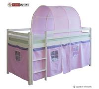 HOMESTYLE4U Lit Simple avec Tunnel Rose 90x200 cm