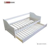 HOMESTYLE4U Lit Simple - Blanc 90x200 avec tiroir