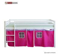 HOMESTYLE4U Lit Simple - Blanc avec Échelle