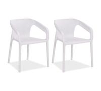 Homestyle4u Lot de 2 chaises de jardin - Blanc