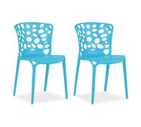 Homestyle4u Lot de 2 chaises de jardin - Bleu