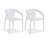 Homestyle4u Lot de 2 chaises de jardin - Blanc