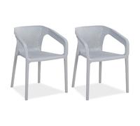 Homestyle4u Lot de 2 chaises de jardin - Gris