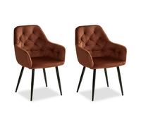 Homestyle4U - Lot de 2 chaises Egg - Marron
