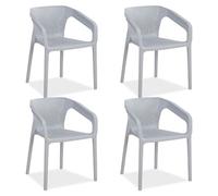 Homestyle4u Lot de 4 chaises de jardin - Gris