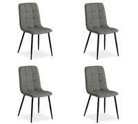 Homestyle4U - Lot de 4 chaises de salle à manger - Grises