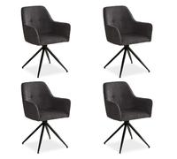 HomeStyle4U Lot de 4 chaises oeuf - Gris