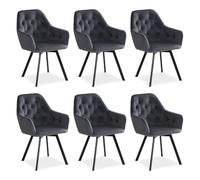 Homestyle4U Lot de 6 chaises - Gris