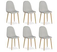 Chaise salle à manger lot de 6 - gris
