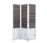 Homestyle4u Paravent 3 panneaux bois - Gris
