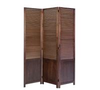 Homestyle4u Paravent 3 panneaux bois - Marron