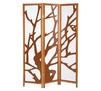 Homestyle4u Paravent 3 pans bois - Marron