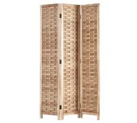 Homestyle4u Paravent 3 pans rotin - Beige