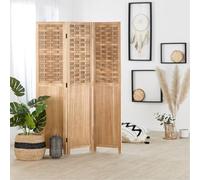 Homestyle4u Paravent 3 pièces aspect rotin bois 170 cm de haut