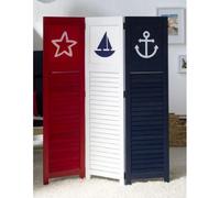 Homestyle4u paravent 3 volets bois - Rouge