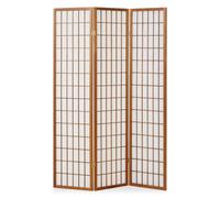 Homestyle4u Paravent bois 3 panneaux - Marron