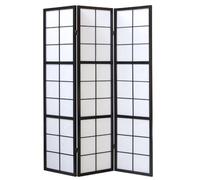 Homestyle4u Paravent bois 3 panneaux - Noir