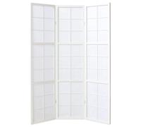 Paravent bois 3 pans blanc