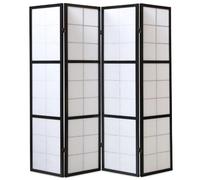 Paravent bois 4 pans noir