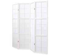 Paravent bois 4 pans blanc