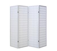 Paravent bois 4 pans shoji blanc