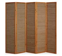 Paravent bois 5 pans bambou marron