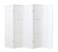 Paravent bois 5 pans - blanc