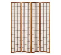 Paravent bois pans shoji marron pliable