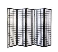 Paravent bois 5 pans shoji noir pliable