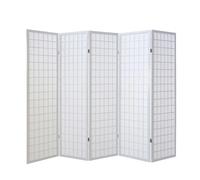 Paravent bois 5 pans shoji blanc pliable
