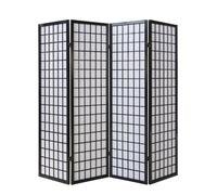 Paravent bois pans shoji noir pliable