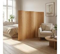Homestyle4u Paravent intérieur en bambou marron - En forme de vague - 195 cm de haut - Brise-vue - Article 3139