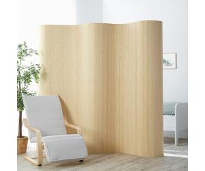 Homestyle4u Paravent intérieur Hauteur 200 x 250 cm Beige Bambou Naturel séparateur de pièce à roulettes