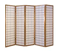 Homestyle4u Paravent japonais bois - Brun foncé